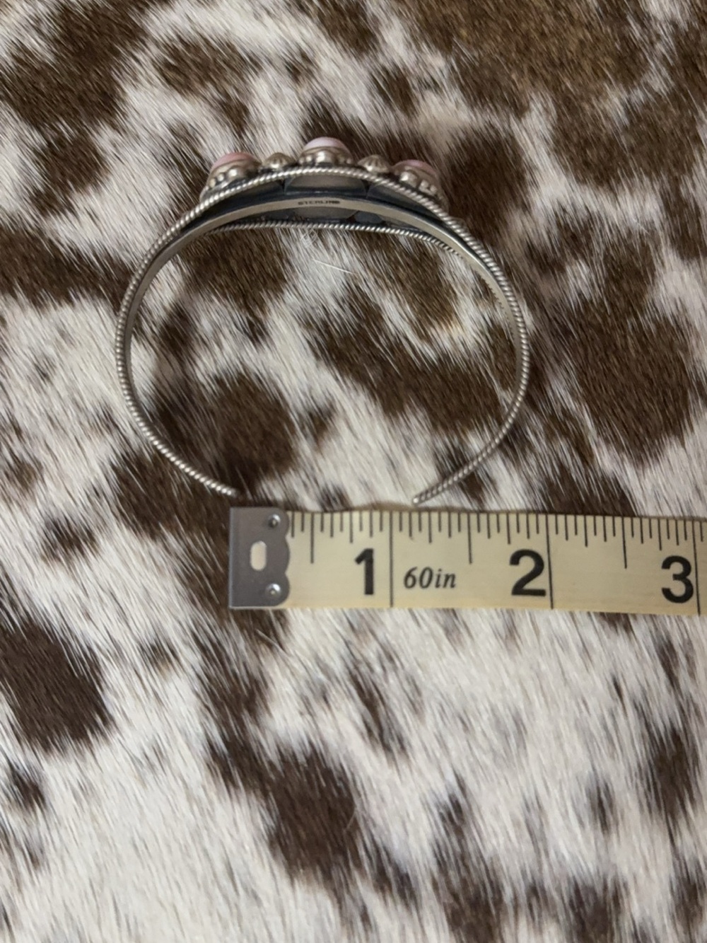 Sterling Silver Pink Conch Cuff Bracelet - Picture 8 of 14